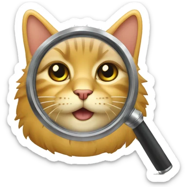 empreinte de chat sous une loupe sticker