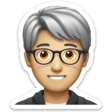 korean young man in glasses sticker