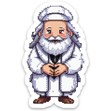 mischievous rabbi rubbing his hands together, playful expression sticker