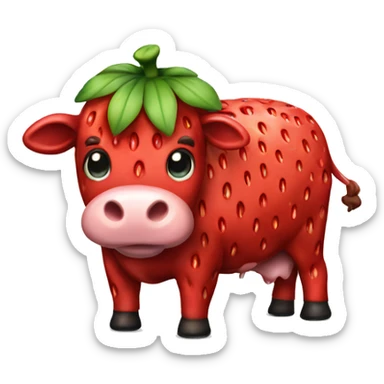 strawberry cow sticker