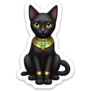 black cat dressed as the goddess bastet sticker