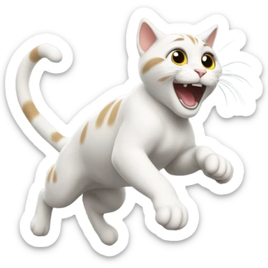 Cat jumping sticker
