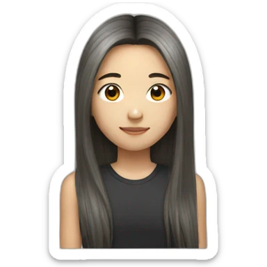 chinese american teenager long hair sticker