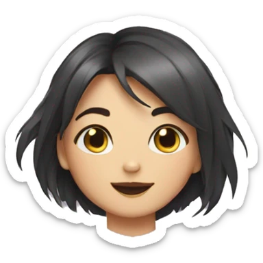 make a sticker of a girl with a cat sticker