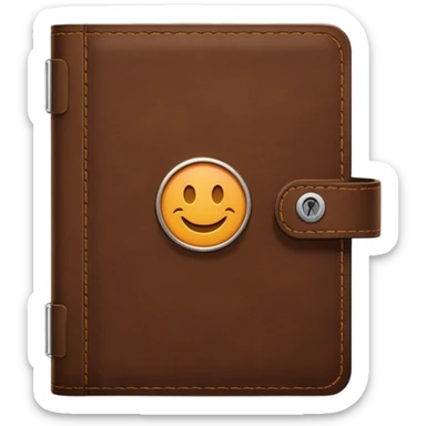 closed address book with a contact icon on the cover sticker