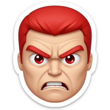A super ultra angry face sticker