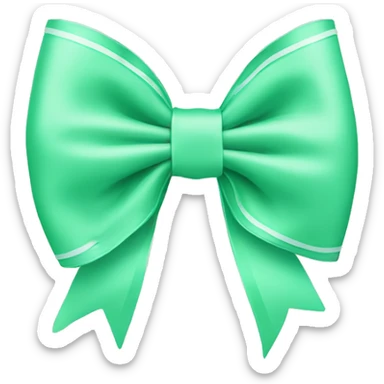 Mint green bow on mint green bow sticker