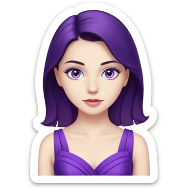 Demet özdemir as a character from game of thrones with lilac eyes and a purple dress. sticker