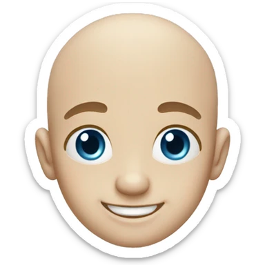 happy bald boy blue-eyed giving thumbs-up sticker