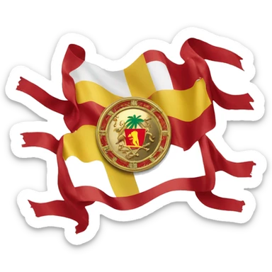 sicily flag gold and red with medusa in the middle sticker