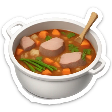 No vegetable, only Lamb stew in a pot sticker