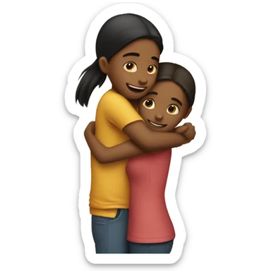 Girl and a boy hugging  sticker