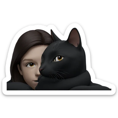 black cat on grey background sticker