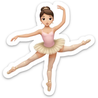 Swan lake ballet brunette arabesque  sticker