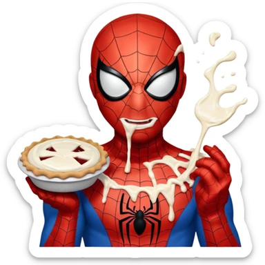 Homem aranha levando torta na cara sticker