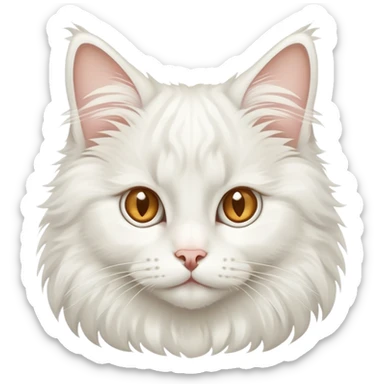 White norwegian forest cat with tufted ears and almond-shaped eyes sticker