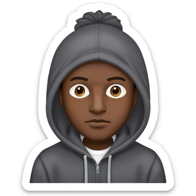 Man with New era hood and big heads sticker