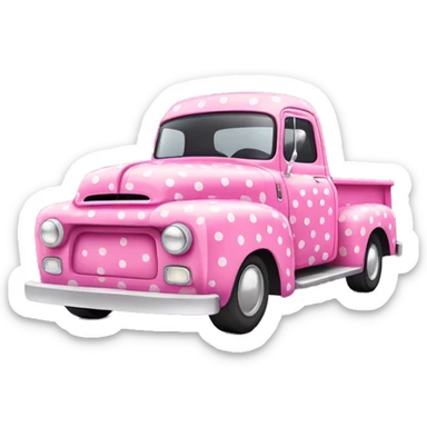 Pink polka dot pickup truck  sticker