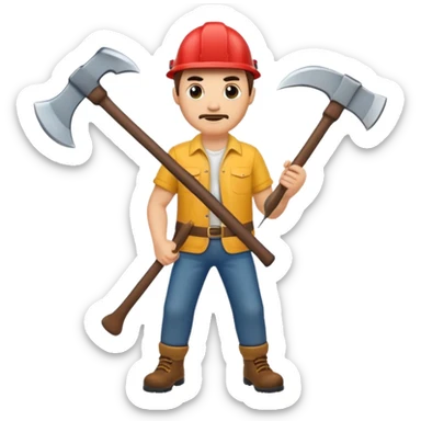 men with axes sticker