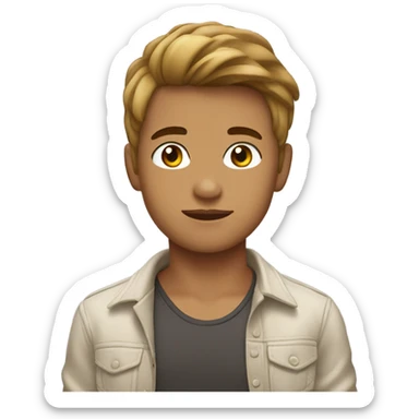 Indonesian twink soft boy tanned skin  cute outfit sticker