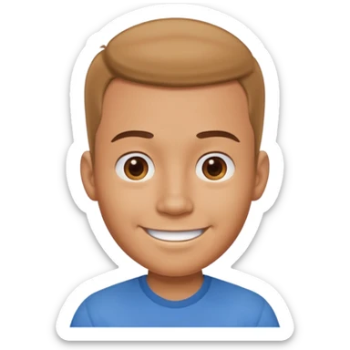 very big head and small body proportion male cartoon sticker