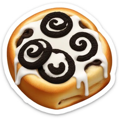 Cinnamon rolls with oreo on top sticker