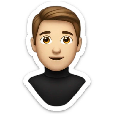 male brown haired designer with black turtleneck sticker