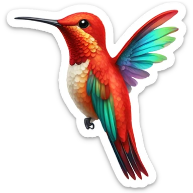 Happy red hummingbird  sticker