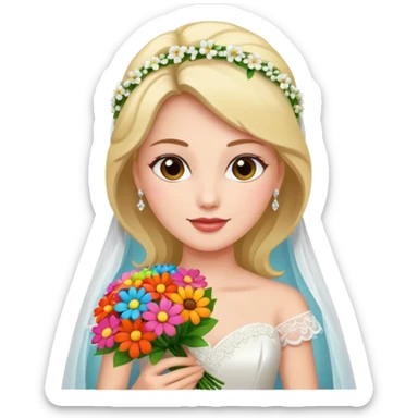 bride flower bouquet sticker