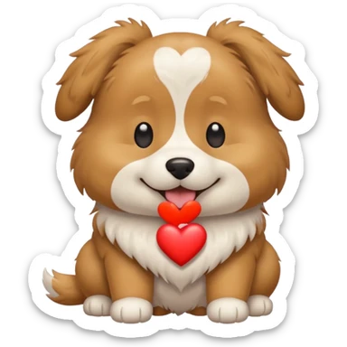 Dog sending a heart sticker