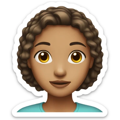 girl with brunette hair and brown eyes and with a little bit light skin sticker