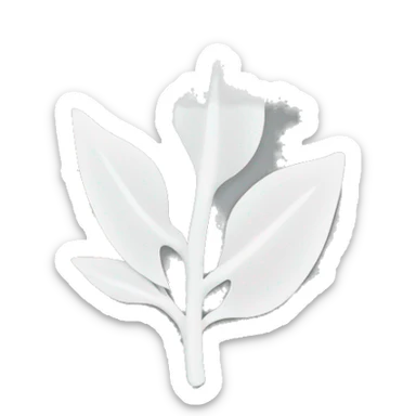 minimalistic white leaf. Style of drawing : MINIMALISTIC sticker