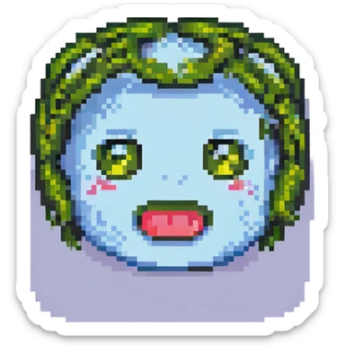unique gaming emote, pixel art style, retro gaming vibe, playful expression sticker