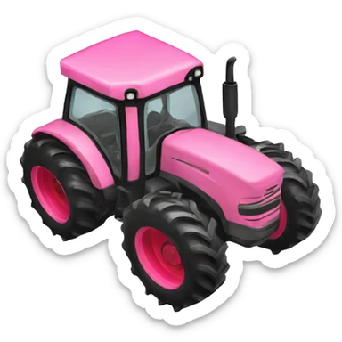 Pink tractor  sticker