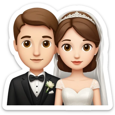 wedding couple, bride and groom sticker