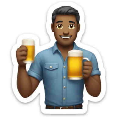 male in shirt meme photo drinking beer sticker