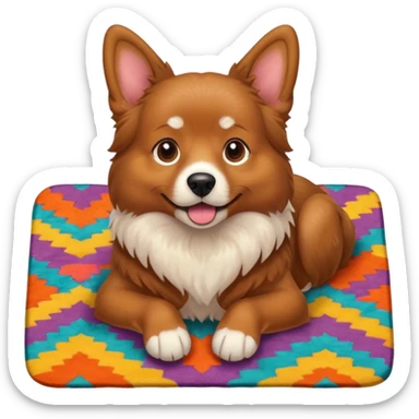 Make a cute brown tuged dog i a carpet sticker