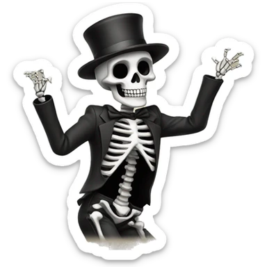 dancing skeleton sticker