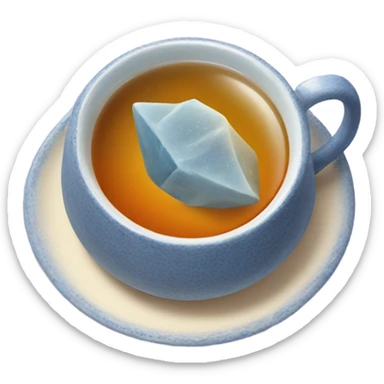 Moon stone tea in a blue tea cup sticker
