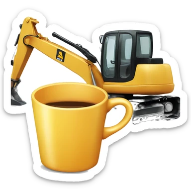 excavator cup sticker