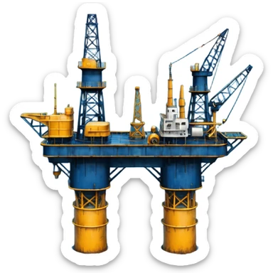 Oil platforms in the ocean scenery sticker