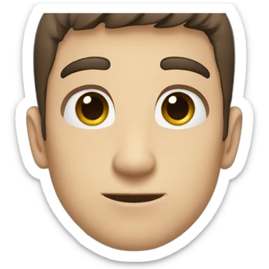 He has black eyes His eyes are close to each other He has dark brown hair sticker