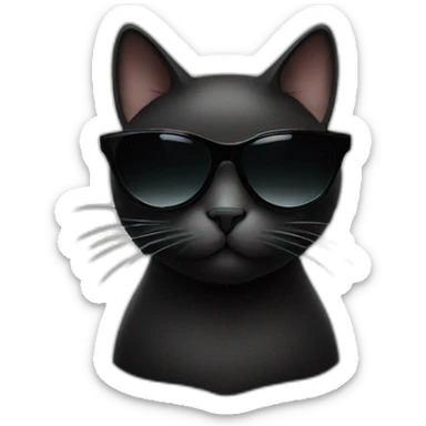 black cat elegant and with sunglasses sticker