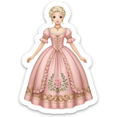 rococo pale pink dress sticker