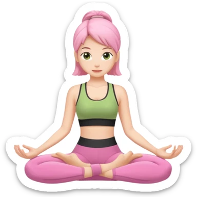 Girl with matcha pink alo pilates outfit sticker