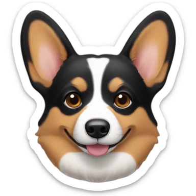corgi face black and tan sticker