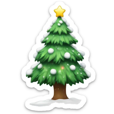 Chritmas mas tree with snow  sticker