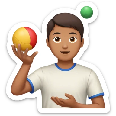 asian man playing juggling ball sticker