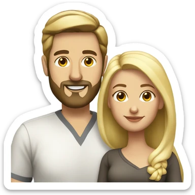White Cuban man with beard and his blonde wife sticker
