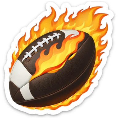 a flaming footblal sticker